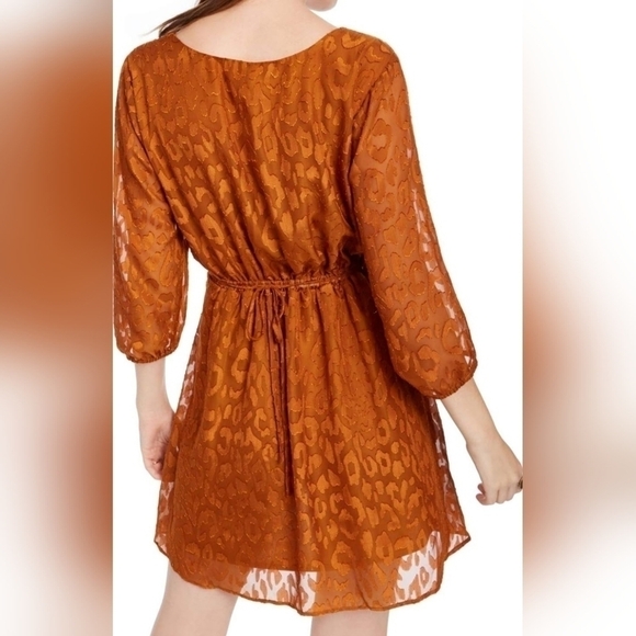 BCX Juniors' Embossed Cheetah Dress Orange - Picture 3 of 8